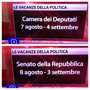 Piano Ferie 2014 del Parlamento italiano